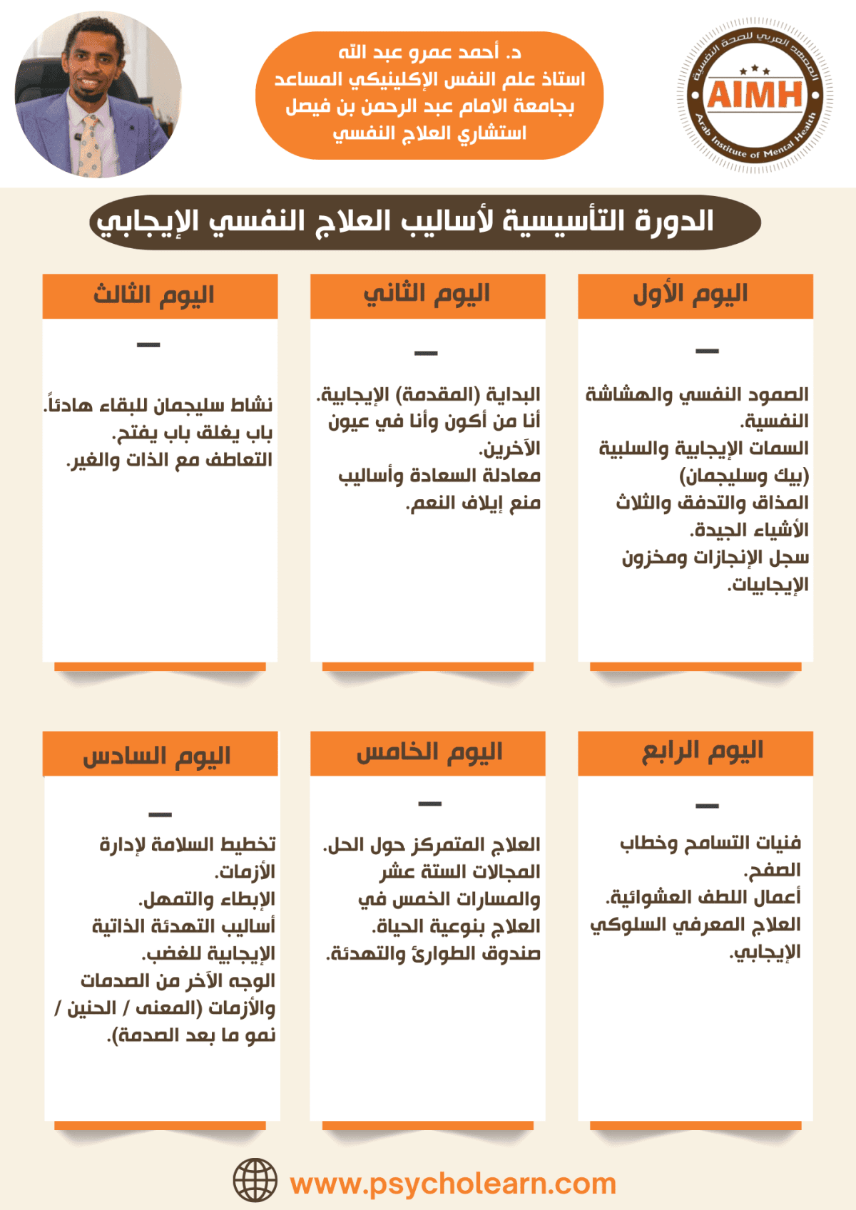 الدورة التأسيسية لأساليب العلاج النفسي الإيجابي