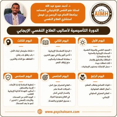 الدورة التأسيسية لأساليب العلاج النفسي الإيجابي 2025