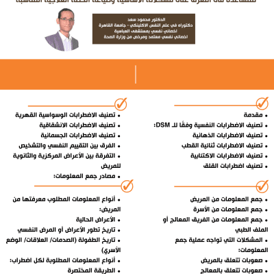 برنامج أساليب جمع المعلومات فى الجلسات العلاجية الأولى للمساعدة فى التعرف على مشكلاته الأساسية وصياغة الخطة العلاجية المناسبة	2025